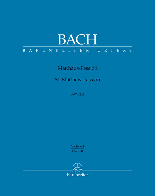 バッハ：マタイ受難曲 BWV 244（パート譜）（2冊セット）