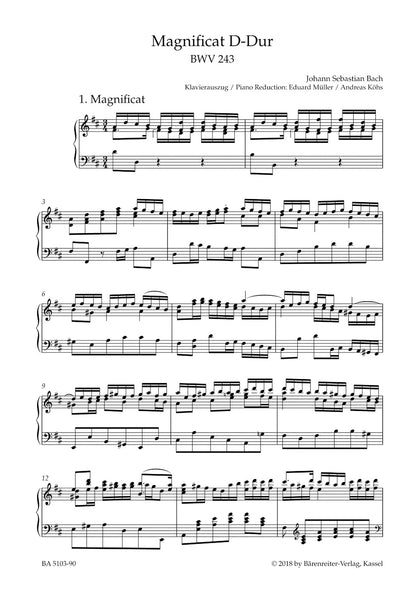 声楽／バッハ：マニフィカート ニ長調 BWV 243