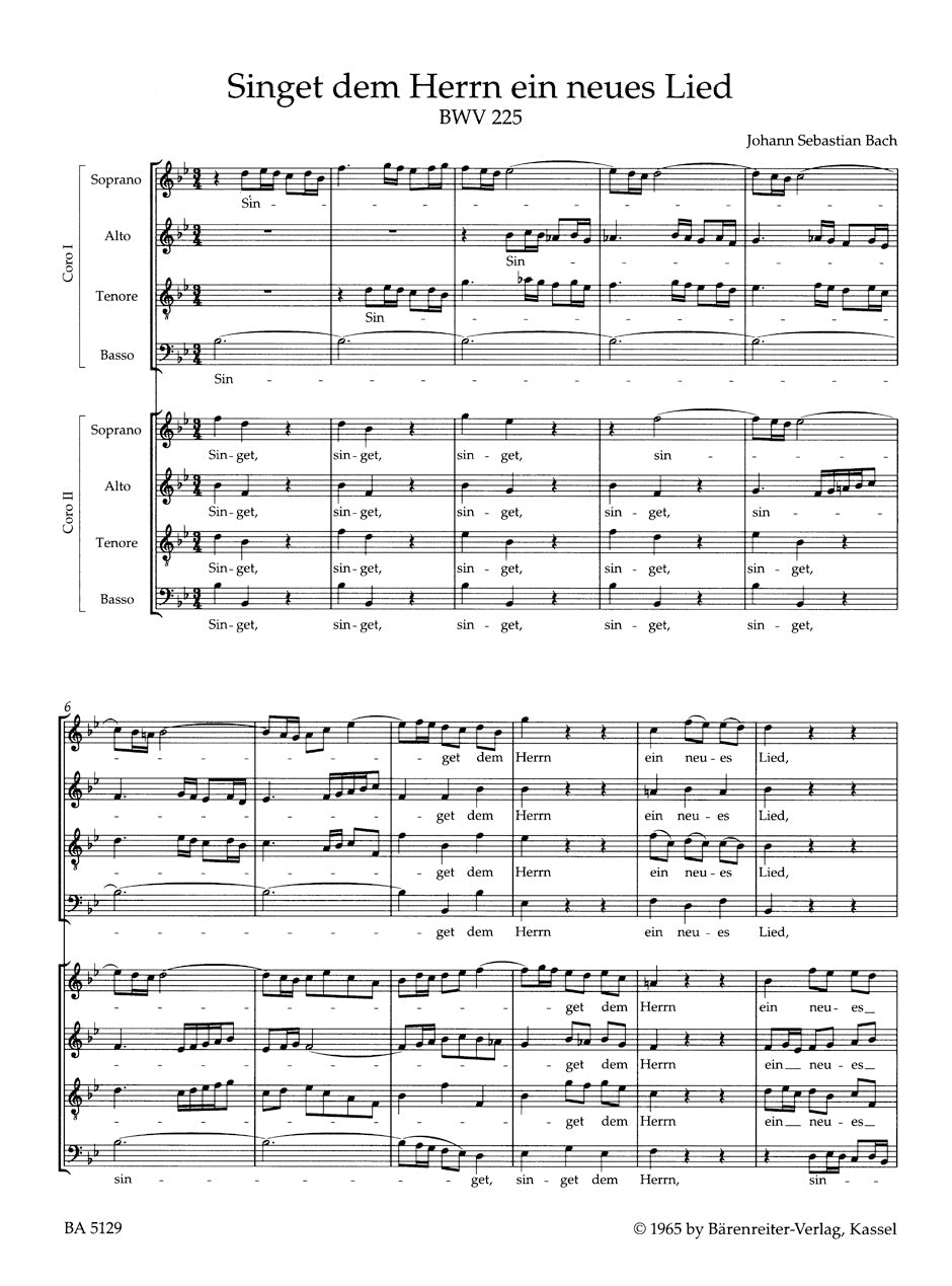 合唱／バッハ：モテット「主に向かって新しき歌を歌え」BWV 225