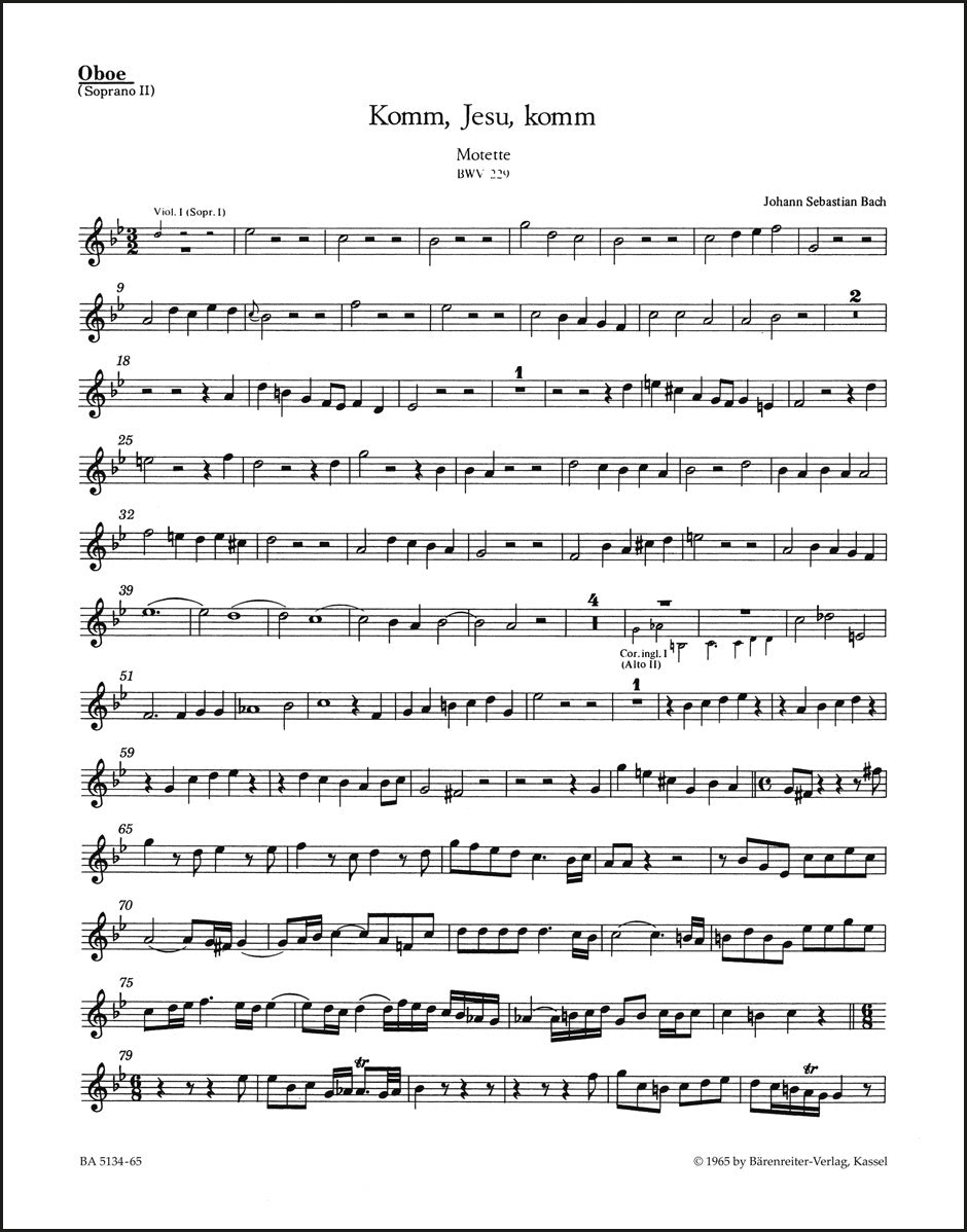 バッハ：モテット「来たれ、イエスよ、来たれ」BWV 229