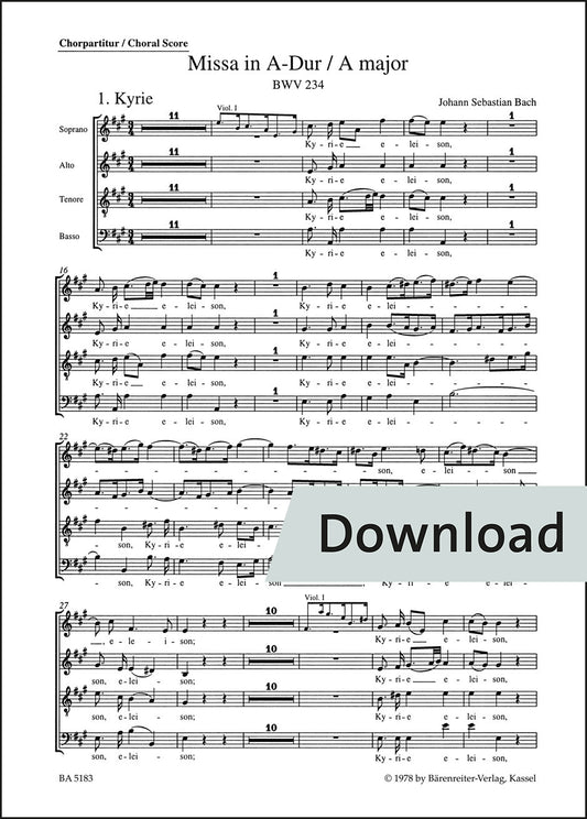合唱／バッハ：ミサ曲 イ長調 BWV 234（10冊セット）【デジタル版】