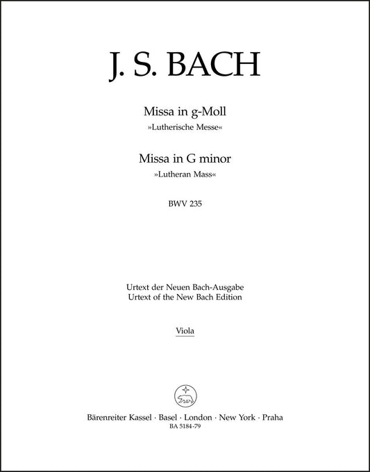 バッハ：ミサ曲 ト短調 BWV 235（ヴィオラパート譜）