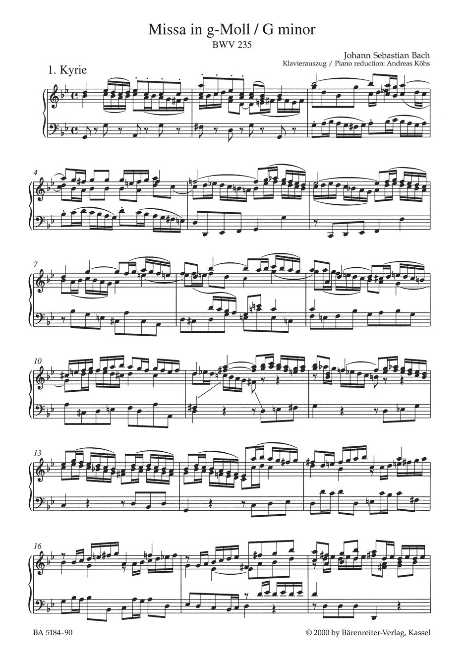 合唱／バッハ：ミサ曲 ト短調 BWV 235
