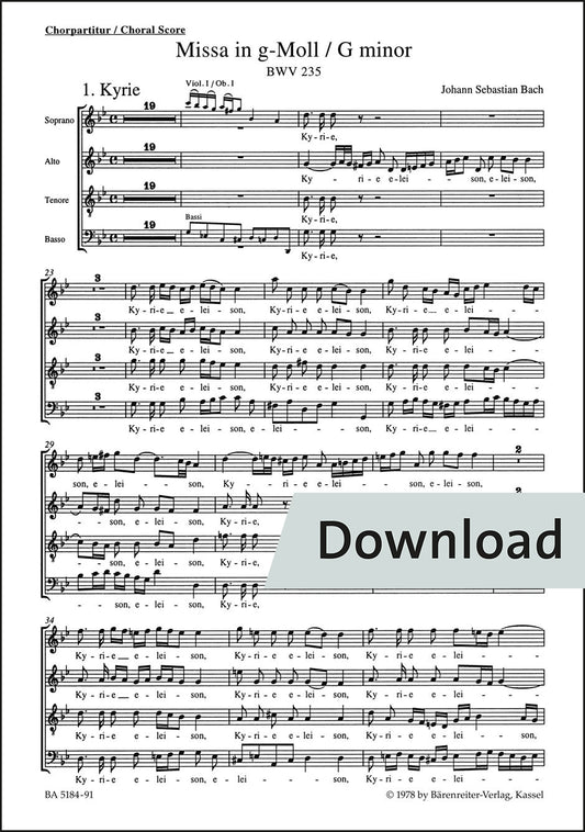 合唱／バッハ：ミサ曲 ト短調 BWV 235（10冊セット）【デジタル版】