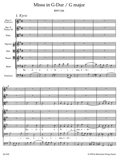 合唱／バッハ：ミサ曲 ト長調 BWV 236「ルター派ミサ」