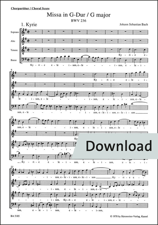 合唱／バッハ：ミサ曲ト長調 BWV 236「ルター派ミサ曲」（10冊セット）【デジタル版】