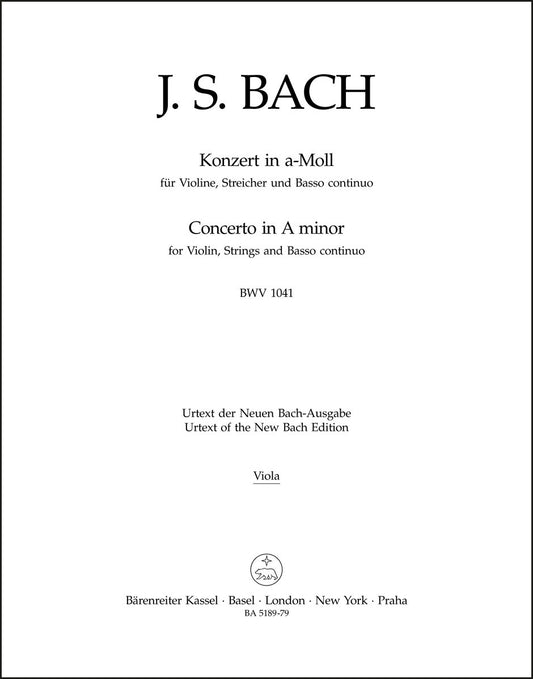 バッハ：ヴァイオリン協奏曲 イ短調 BWV 1041（ヴィオラパート譜）