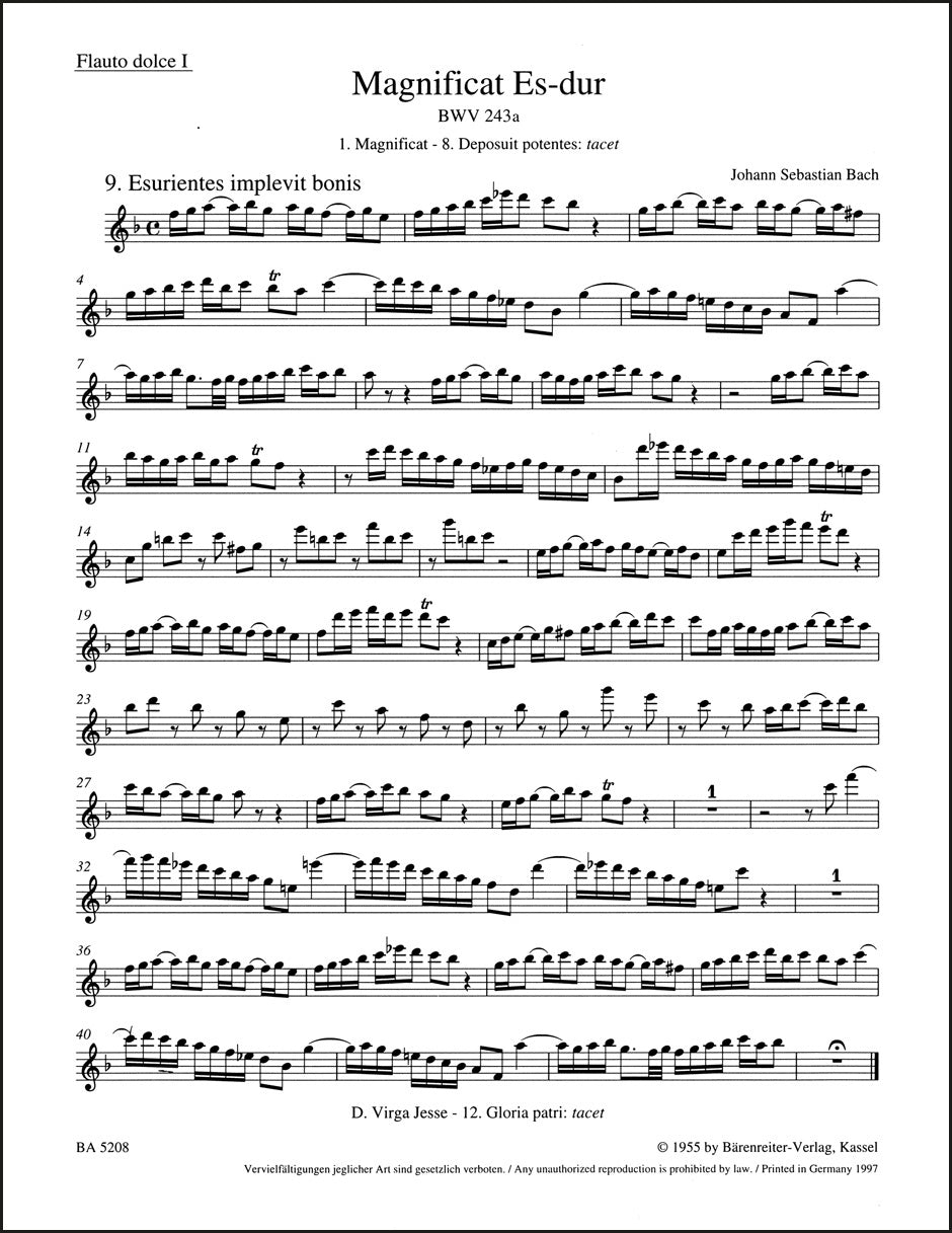 バッハ：マニフィカト 変ホ長調 BWV 243a