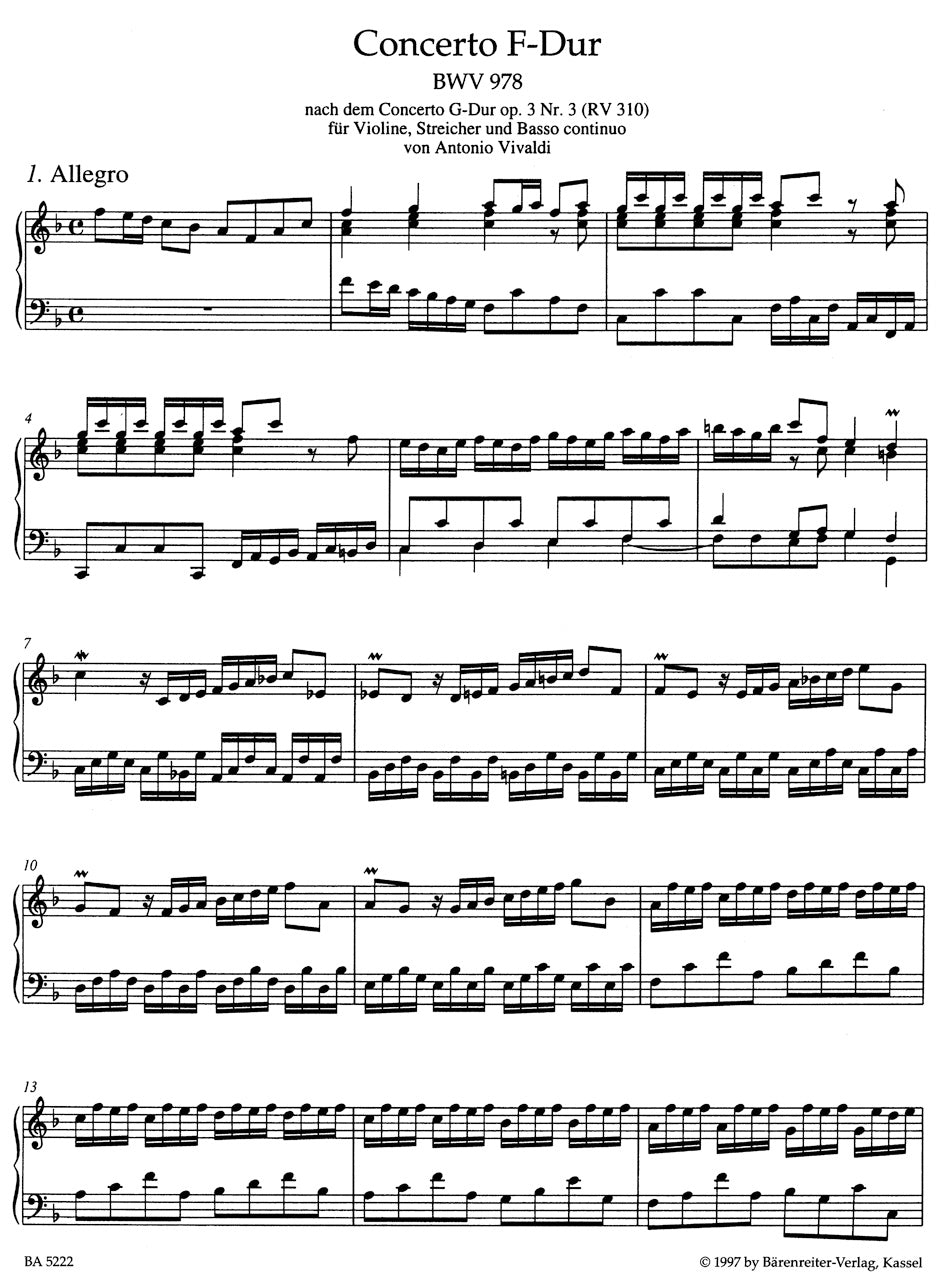 ピアノ／バッハ：他の作曲者の作品による鍵盤楽器編曲集 II BWV 978-984