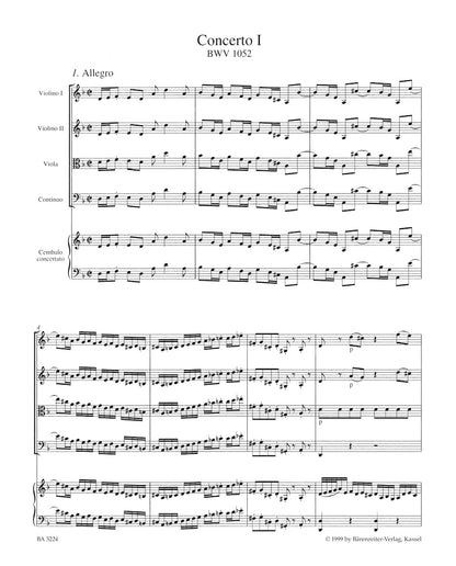 ピアノ／バッハ：チェンバロと弦楽のための協奏曲第1番 ニ短調 BWV 1052