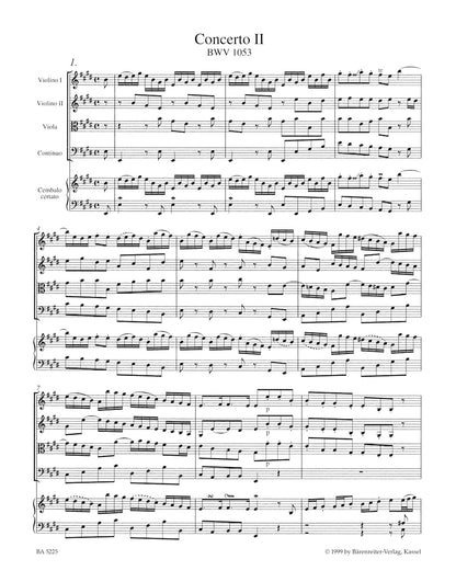 ピアノ／バッハ：チェンバロと弦楽のための協奏曲第2番ホ長調 BWV 1053