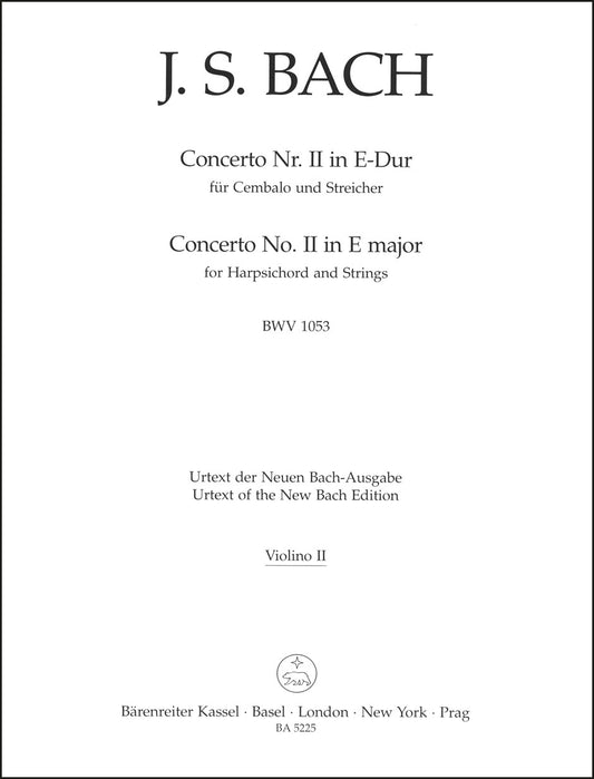 バッハ：チェンバロと弦楽のための協奏曲第2番 ホ長調 BWV 1053（ヴァイオリンパート譜）