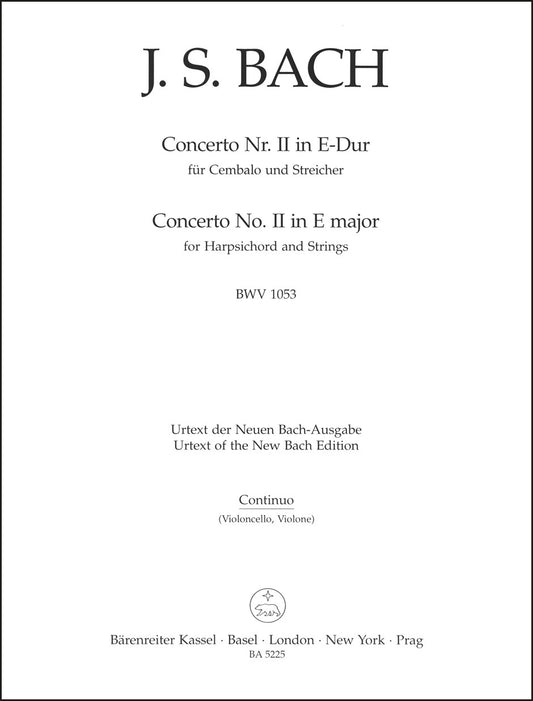 バッハ：チェンバロと弦楽のための協奏曲第2番ホ長調 BWV 1053（チェロパート譜）