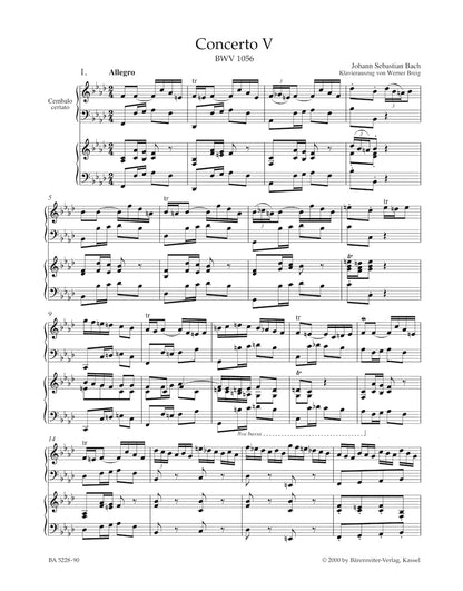 連弾／2台ピアノ／バッハ：チェンバロ協奏曲 第5番 ヘ短調 BWV 1056