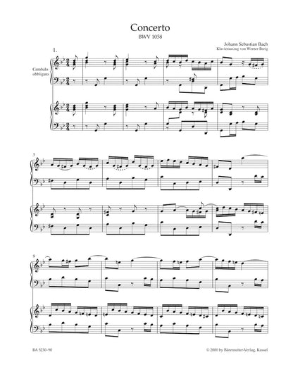 連弾／2台ピアノ／バッハ：チェンバロ協奏曲 第7番 ト短調 BWV 1058