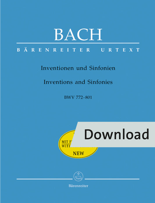 ピアノ／バッハ：インヴェンションとシンフォニア BWV 772 - 801【デジタル版】
