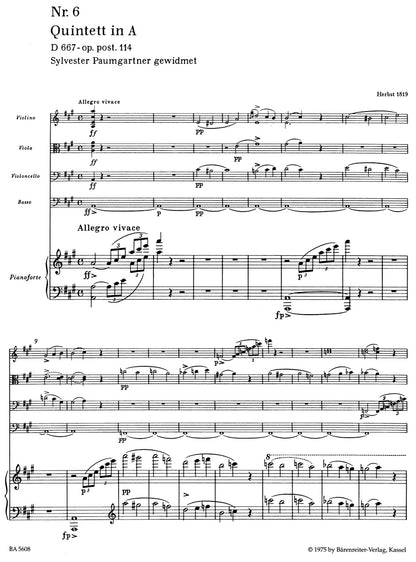 アンサンブル六重奏以上〜／シューベルト：ピアノ五重奏曲 イ長調 作品後114 D 667「ます」