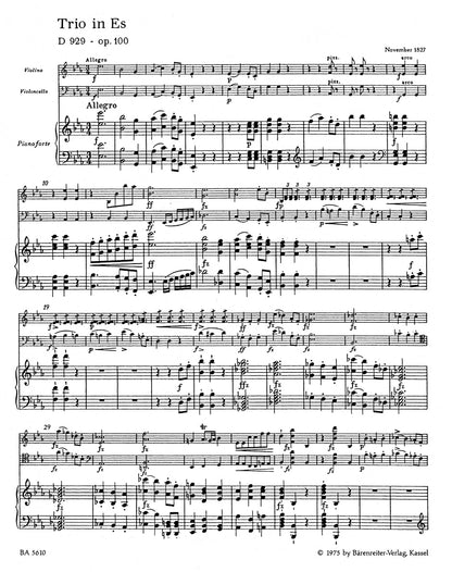 アンサンブル四重奏／シューベルト：ピアノ三重奏曲 変ホ長調 作品100 D.929