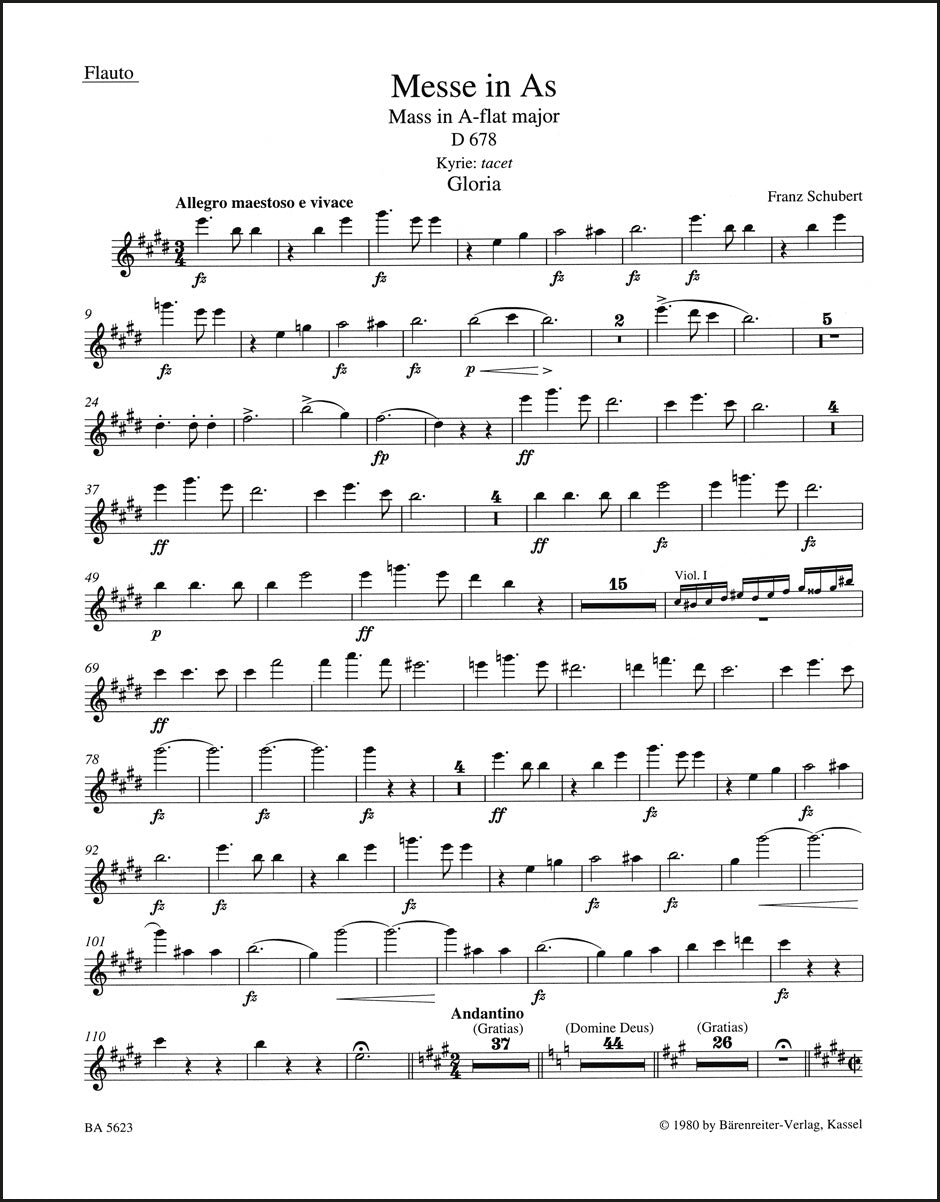 シューベルト：ミサ曲 変イ長調 D 678
