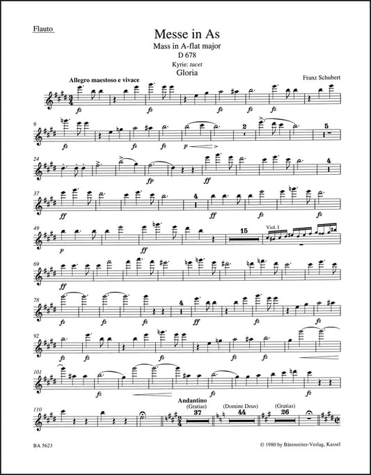 シューベルト：ミサ曲 変イ長調 D 678
