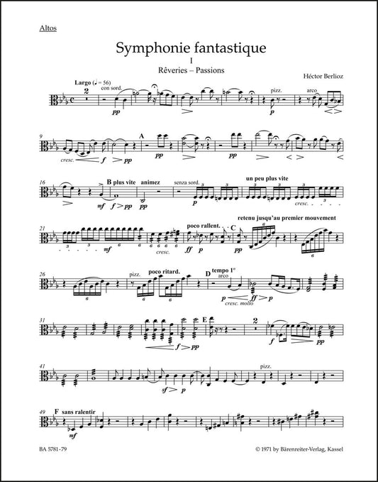 ベルリオーズ：幻想交響曲（ヴィオラパート譜）（3冊セット）