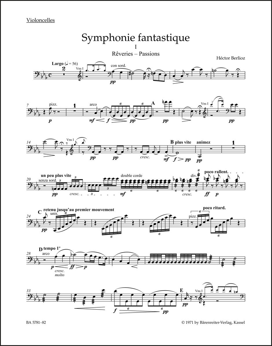 ベルリオーズ：幻想交響曲（チェロパート譜）（2冊セット）