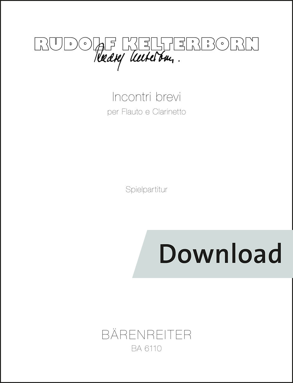 アンサンブル二重奏／ケルターボルン：フルートとクラリネットのための「Incontri brevi」【デジタル版】