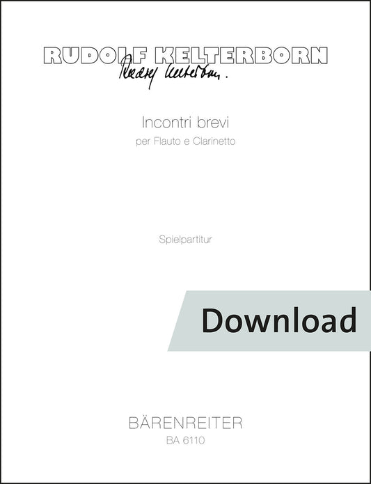 アンサンブル二重奏／ケルターボルン：フルートとクラリネットのための「Incontri brevi」【デジタル版】