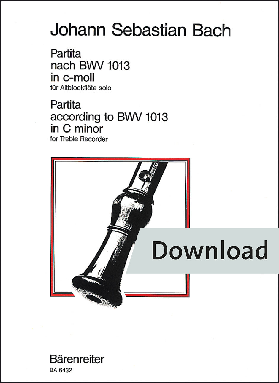 スコア／バッハ：無伴奏アルト・リコーダーのためのパルティータ ハ短調 BWV 1013【デジタル版】