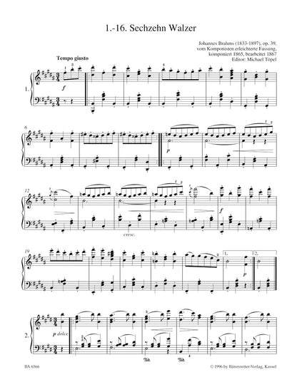 ピアノ／ブラームス：やさしいピアノ小品と舞曲集