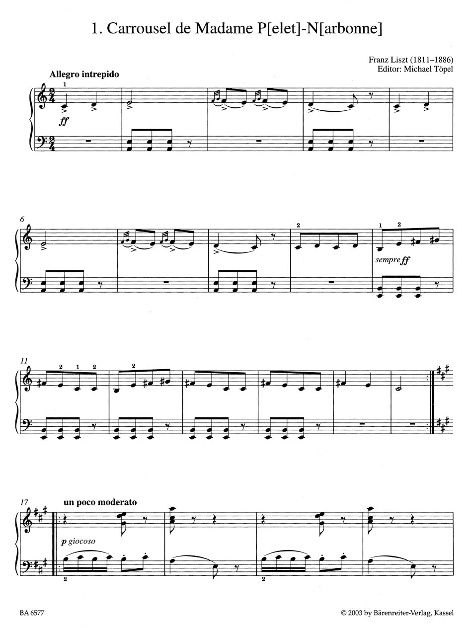 ピアノ／リスト：やさしいピアノ小品と舞曲