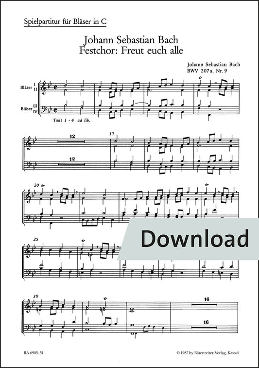 アンサンブル二重奏／バッハ：喜べ、汝らすべて BWV 207a/9【デジタル版】