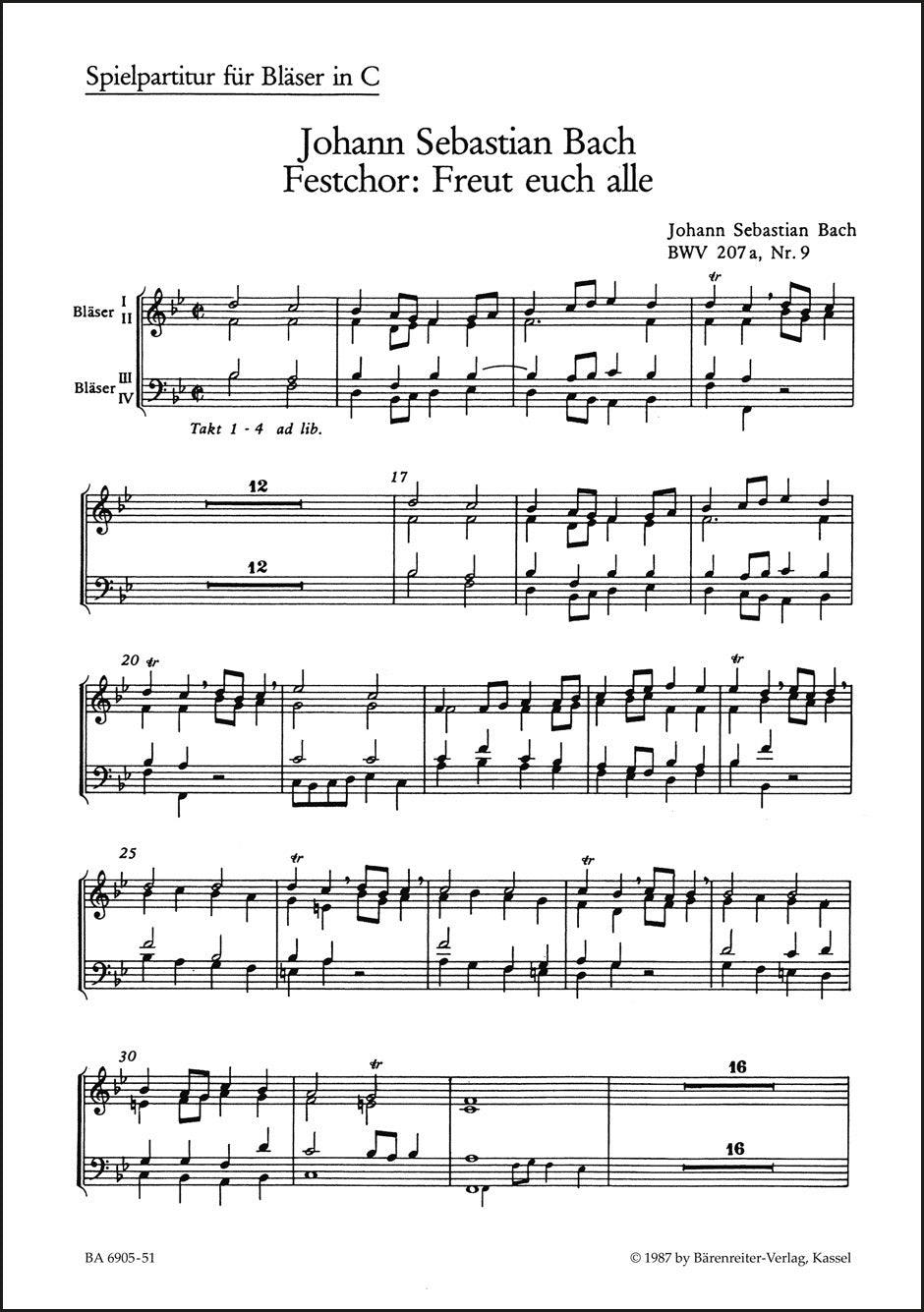 アンサンブル二重奏／バッハ：喜べ、汝らすべて BWV 207a/9