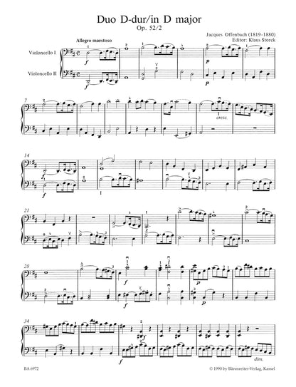 アンサンブル二重奏／オッフェンバック：2つのチェロのための2つの二重奏曲 op. 52/2, 3