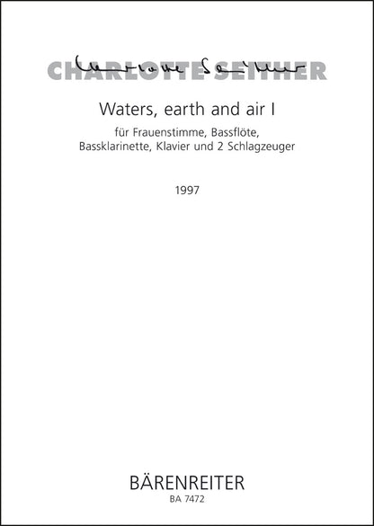 声楽／ザイター：Waters, earth and air I（女声、バスフルート、バスクラリネット、ピアノと打楽器2名のための）