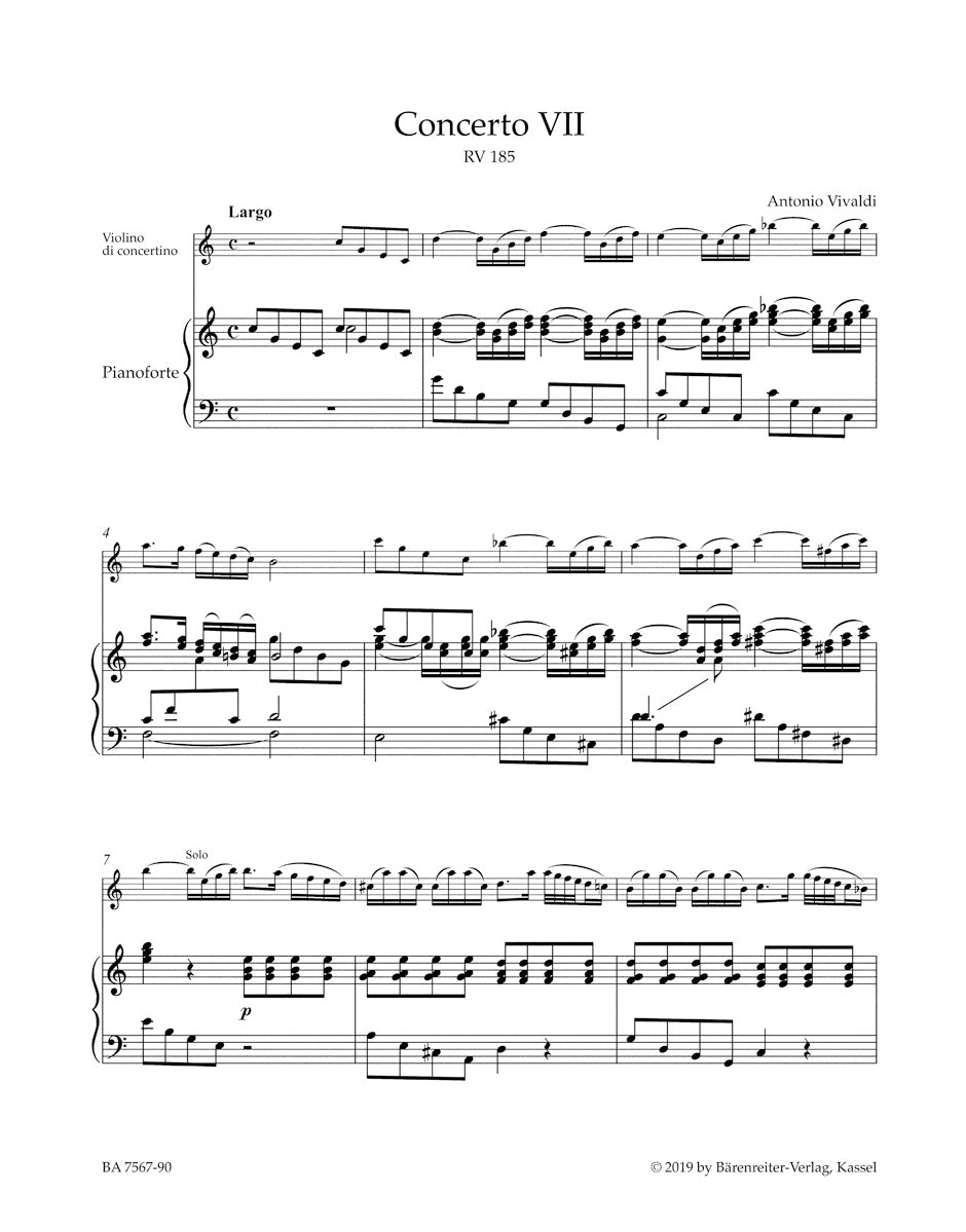 ヴァイオリン／ヴィヴァルディ：ヴァイオリン、弦楽と通奏低音のための「ラ・ストラヴァガンツァ」作品4