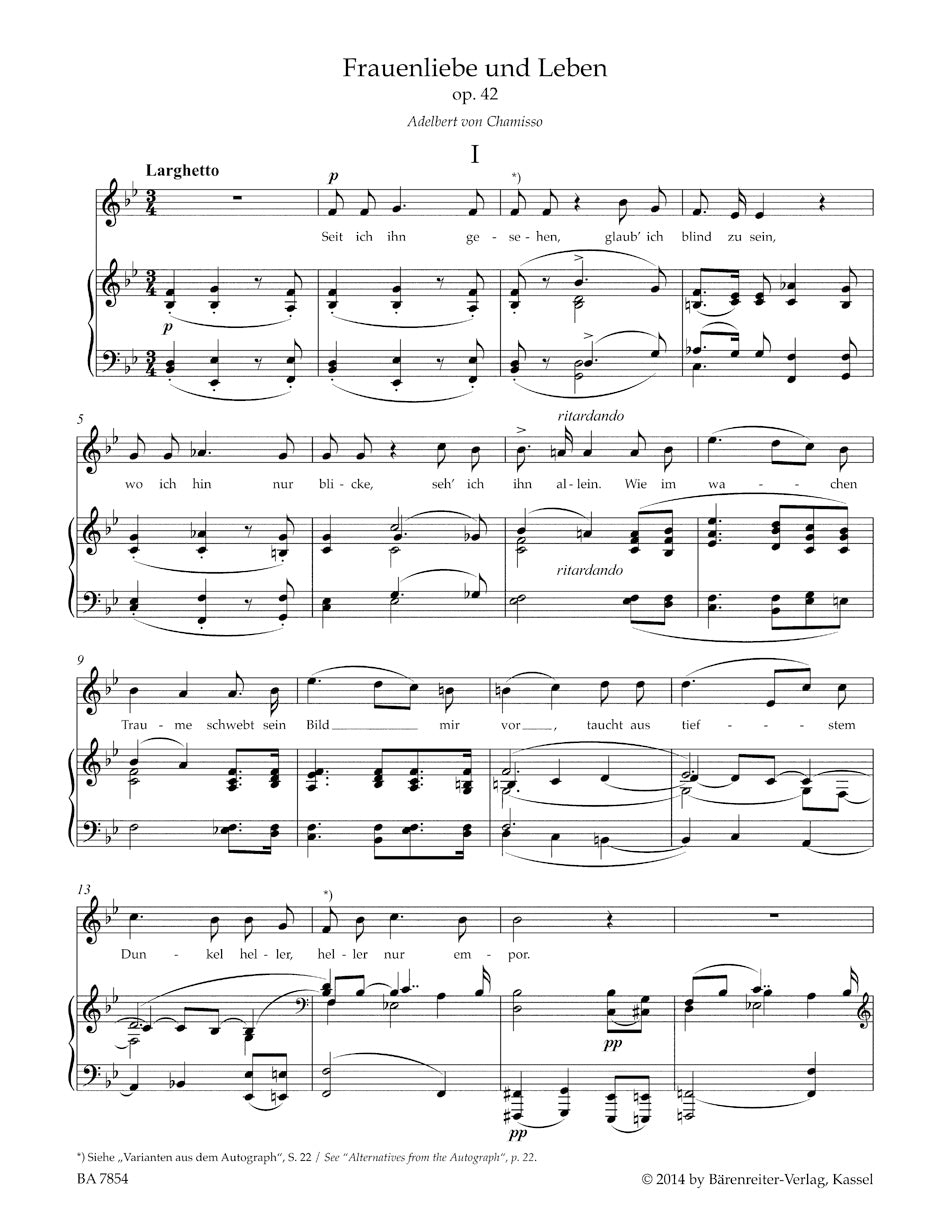 声楽／シューマン：女の愛と生涯 op. 42