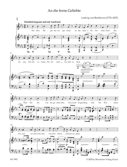 声楽／ベートーヴェン：遥かなる恋人に op. 98