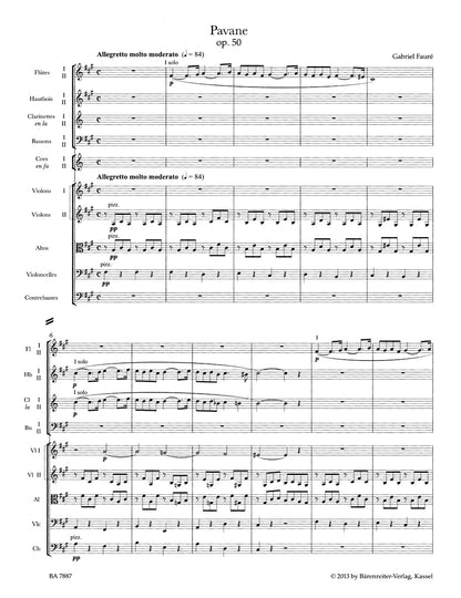 スコア／フォーレ：管弦楽のためのパヴァーヌ op. 50 N 100a