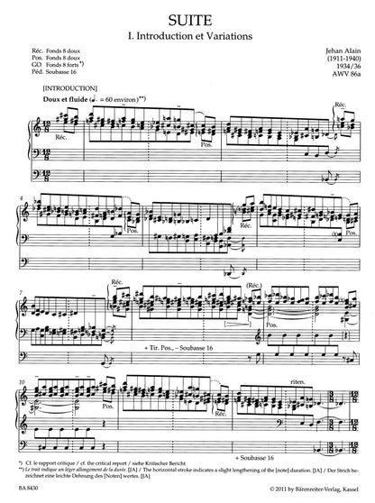 オルガン／アラン：遺作集 組曲、間奏曲、3つの舞曲