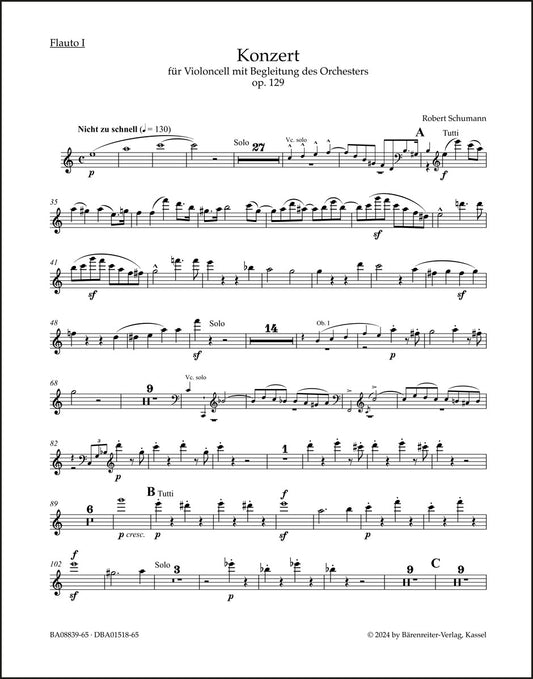 シューマン：チェロと管弦楽のための協奏曲 イ短調 作品129