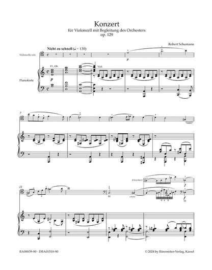 シューマン：チェロとオーケストラのための協奏曲 イ短調 Op.129