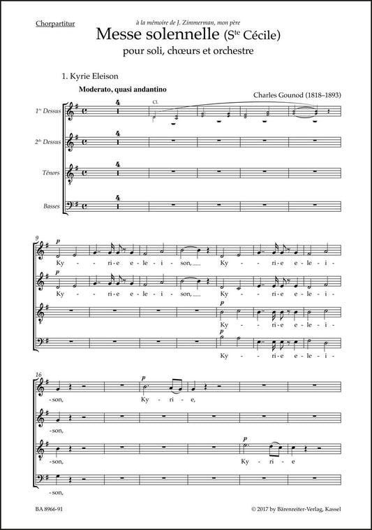 合唱／グノー：荘厳ミサ曲（聖セシリア）（10冊セット）