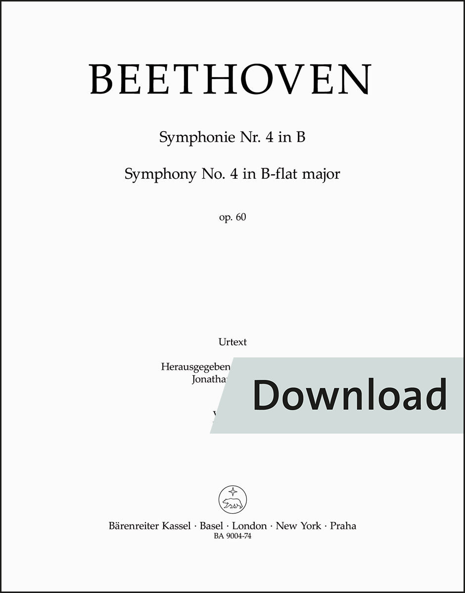 ベートーヴェン：交響曲第4番 変ロ長調 作品60（ヴァイオリンパート譜）（4冊セット）【デジタル版】