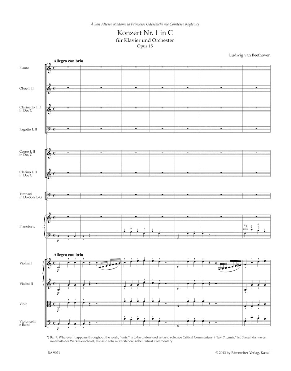 ピアノ／ベートーヴェン：ピアノ協奏曲第1番 ハ長調 作品15