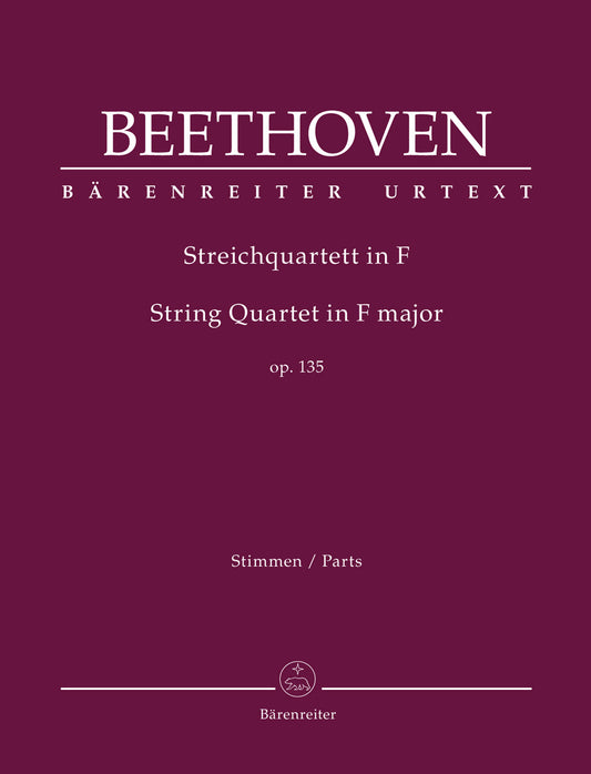 ベートーヴェン：弦楽四重奏曲 ヘ長調 作品135（ヴァイオリンパート譜）