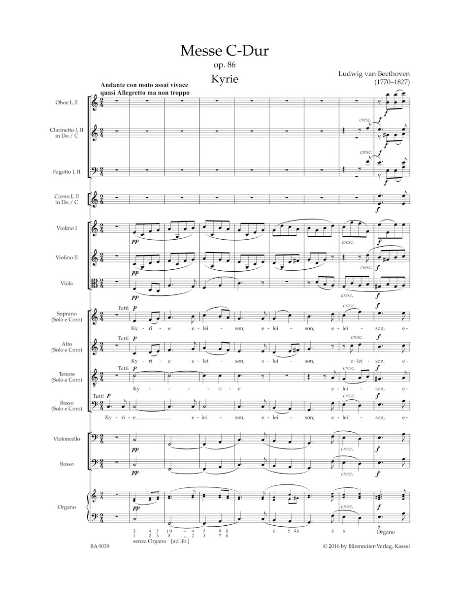 合唱／ベートーヴェン：ミサ曲 ハ長調 作品86