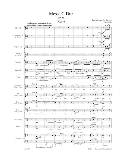 合唱／ベートーヴェン：ミサ曲 ハ長調 作品86