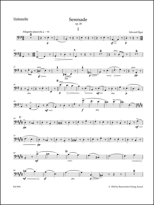 エルガー：弦楽セレナード op. 20（チェロパート譜）（チェロパート譜）（2冊セット）