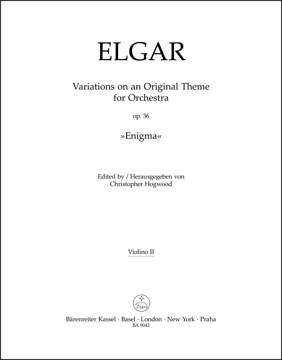 エルガー：独創主題による管弦楽のための変奏曲 作品36「エニグマ」（ヴァイオリンパート譜）（4冊セット）